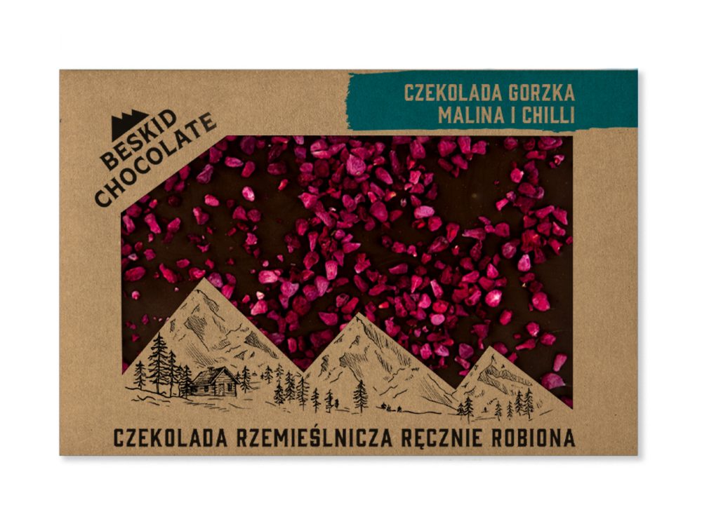 Czekolada gorzka z malinami i chili 70g